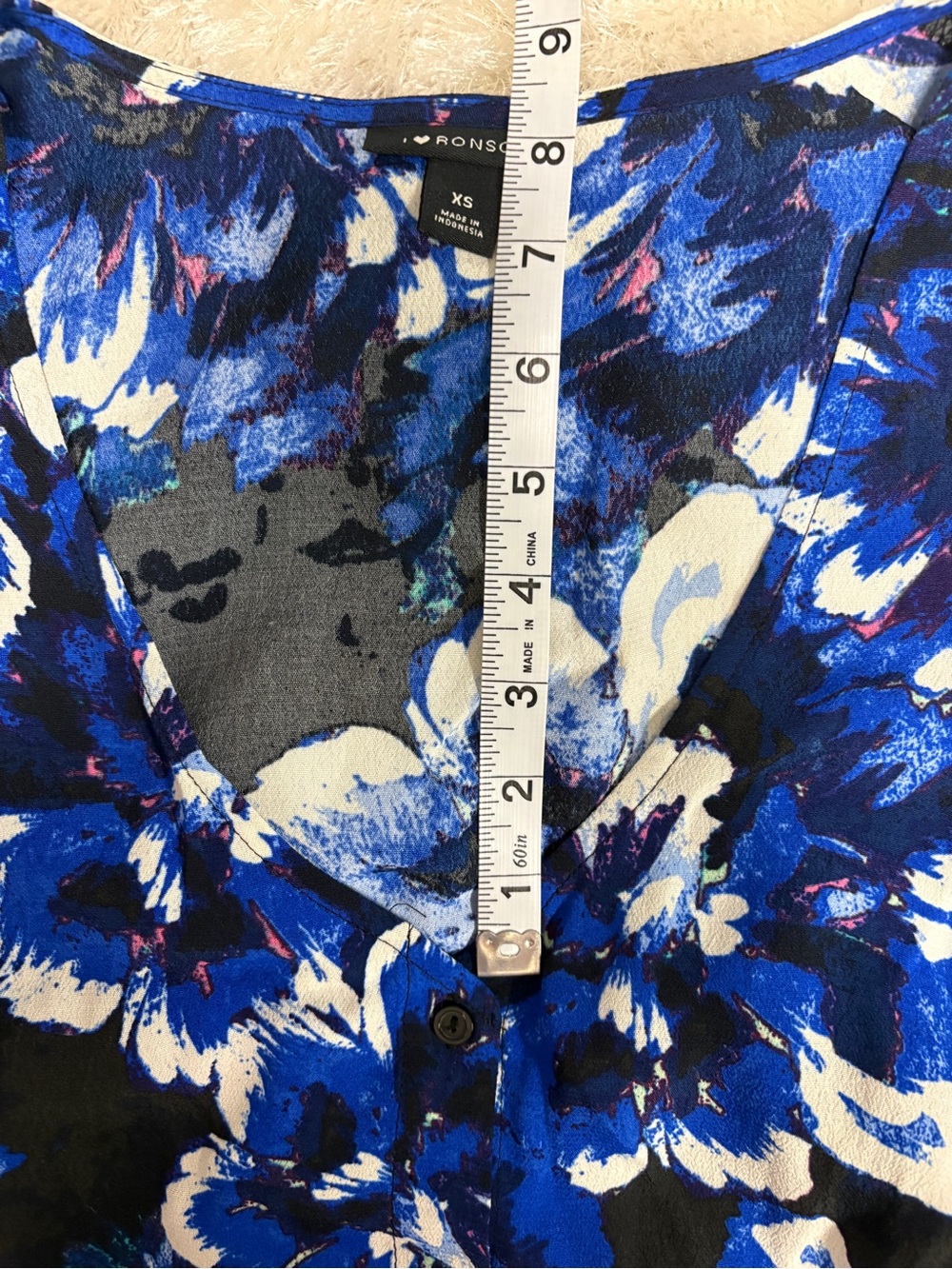 I 🩷 Ronson Women’s Blue Button-Down Floral A-Line Dress: Great Condition - Picture 8 of 10